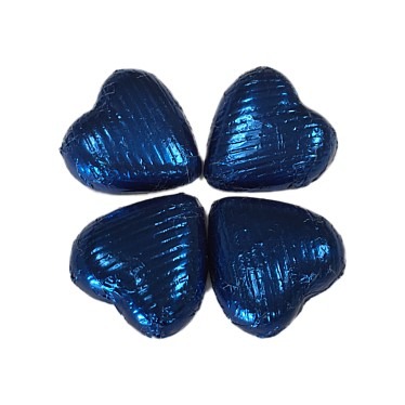 royal blue foiled chocolate mini hearts